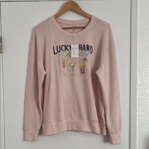 Lucky Brand Light Pink Cocktail Graphic Sweatshirt